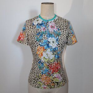 NWT Johnny Was Workshop Biya JWLA Sporty Swim Surf Shirt Half Zip Short Sleeve